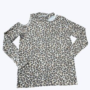 Haptics by Holly Harper Cheetah Print Blouse Asymmetrical‎ Size Small